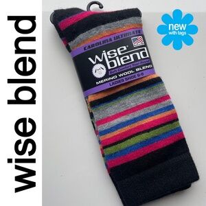 🌸3/$25 Merino wool blend multi-coloured socks | Size: fits 6-9